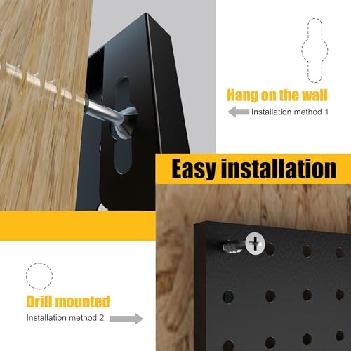 Spampur Peg Board, 8 Pack Metal Pegboard Panels with 50 Hooks - Image 6