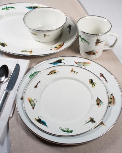 Golden Rabbit Enamelware Medium Tray, 15.5 inch, Fishing Fly - Image 3