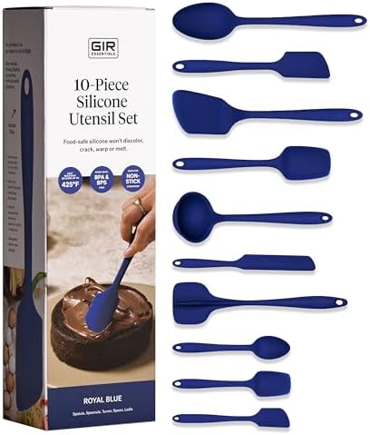 GIR: 10-Piece Silicone Essentials Kitchen Utensils Set – Royal Blue by GIRGetItRight
