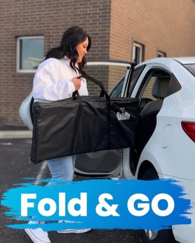 Folding Portable Double Bar w/ LED Lights, Wireless Remote, 2 Bar Skirts, Storage Shelf, & Carrying Case - Iced - Image 7