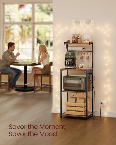 VASAGLE 4-Tier Kitchen Bakers Rack with Power Outlet, 17.7-Inch Wide - Image 6