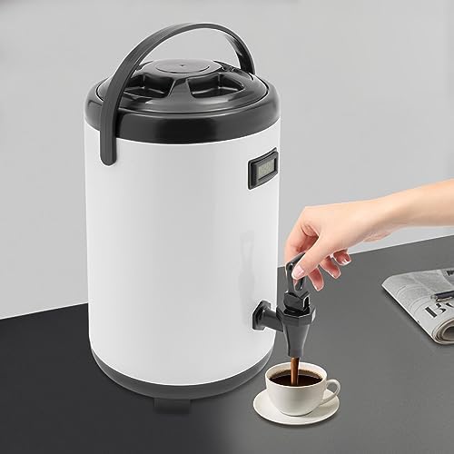 Hot Beverage Dispenser, 10L/2.64Gal Insulated Beverage Dispensers Insulated Thermal Hot and Cold Beverage Dispenser with Spigot & Thermometer Stainless Steel Drink Dispenser for Tea Coffee Milk - Image 3