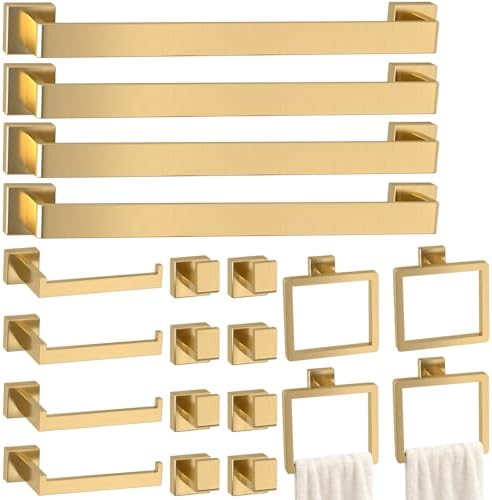 20-Pieces Gold Bathroom Accessories Set, 24 Inch Towel Bar Set by PAHSFSLLC