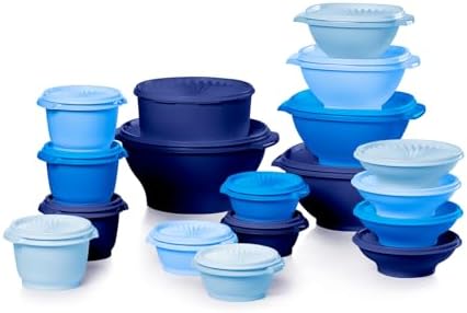 Tupperware Heritage 36-Piece Vintage Blue Set (18 Containers + 18 Lids) by Tupperware