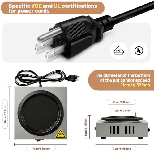 Commercial Coffee Pot Warmer 176℉, Stainless Steel Single Burner Plate - Image 3