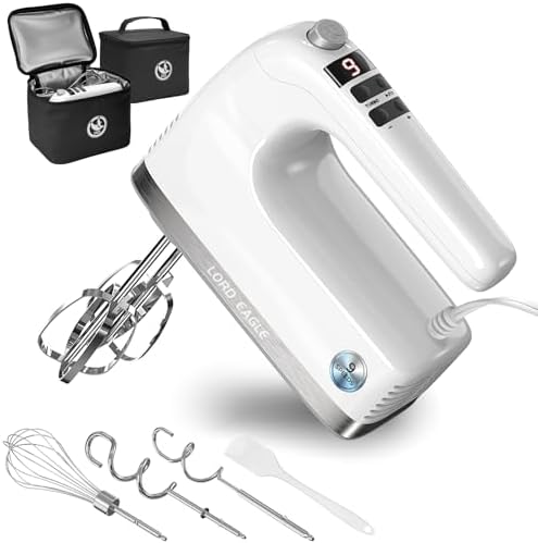 Lord Eagle 9-Speed Digital Hand Mixer Electric Handheld, 500W DC Motor by LordEagle