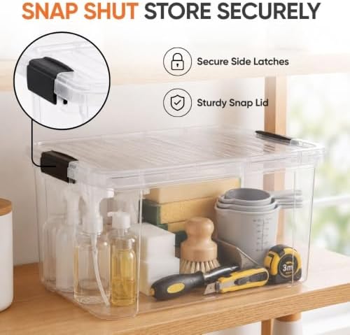 Superio 14.7 Quart Clear Plastic Storage Boxes with Lids, Stackable Organizer Containers, BPA-Free Storage Bins for Home, Office, School & Dorm, 3 Pack - Image 6
