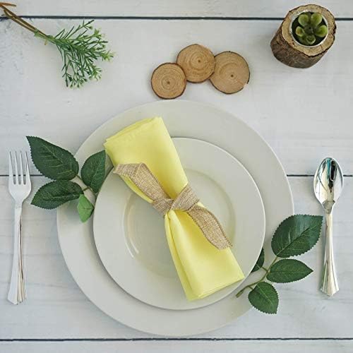 100 pcs 17-Inch Yellow Polyester Luncheon Napkins - for Wedding Party Reception Events Restaurant Kitchen Home - Image 4