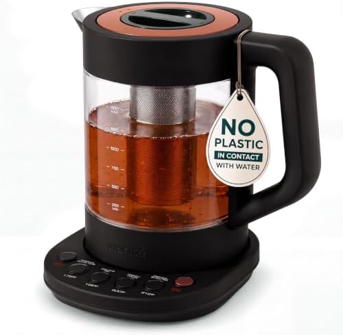 Viante Alba Electric Tea Kettle With Infuser, No Plastic, 1.5L, Black by Viant%C3%A9