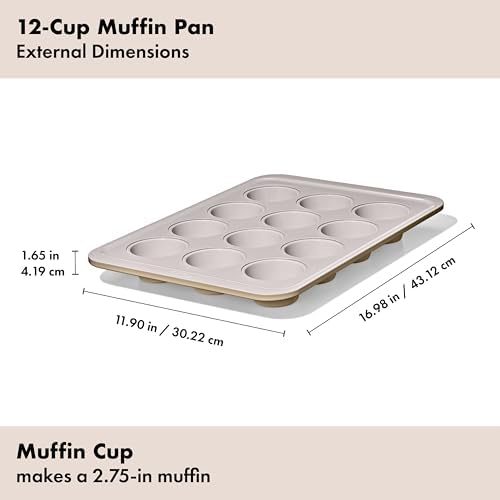 OXO Good Grips Non-Stick Pro Ceramic Coated Metal Bakeware, 12-Cup Muffin - Image 6