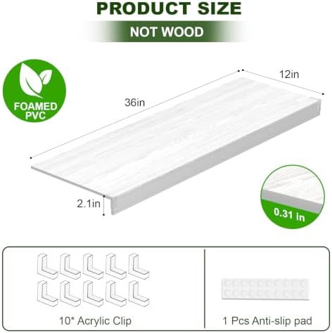 Wire Shelf Cover, PVC Wire Rack Covers for Pantry 36" W X 12" D - Image 5
