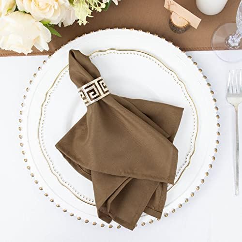 Balsa Circle 25 pcs 17-Inch Taupe Polyester Table Napkins Reusable Washable Wedding Party Dinner Linens Tableware Supplies - Image 2