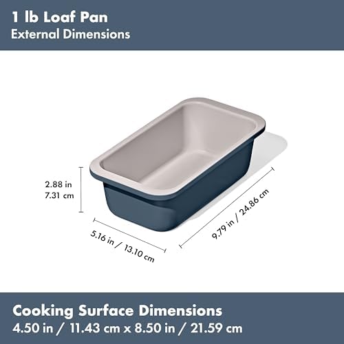 OXO Good Grips Non-Stick Pro Ceramic Coated Metal Bakeware 1Lb Loaf Pan – Storm Blue, Loaf Pan (Pack of 6) - Image 3