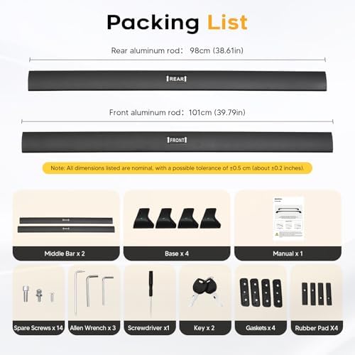 268LBS Roof Rack Cross Bars for 2020-2026 Toyota Highlander XLE/XSE/Limited/Platinum/Hybrid with Flush Side Rails(Not for L/LE/LE Hybrid), Lockable Roof Crossbars Rooftop Luggage Racks - Image 3