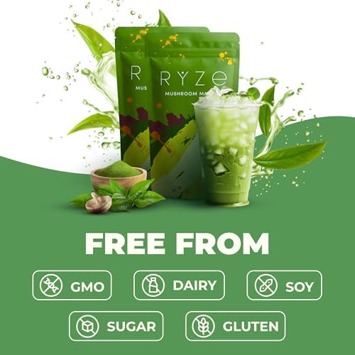 RYZE Mushroom Matcha Starter Kit, 6 Adaptogenic Mushrooms, 60 Servings - Image 7
