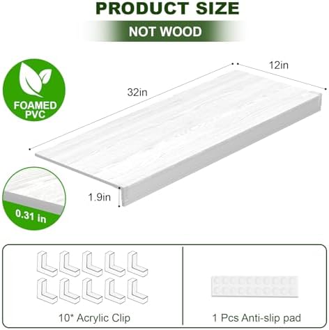 Wire Rack Covers, PVC Wire Shelf Covers for Pantry 32" W X 12" D - Image 4