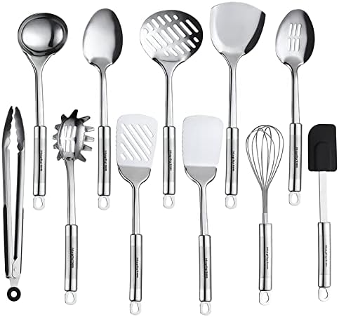Cooking Utensils Set, 11PCS Stainless Steel Kitchen Tool Set by Maphyton
