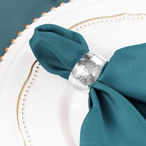 Balsa Circle 100 pcs 17-Inch Peacock Teal Polyester Table Napkins Reusable Washable Wedding Party Dinner Linens Tableware Supplies - Image 5