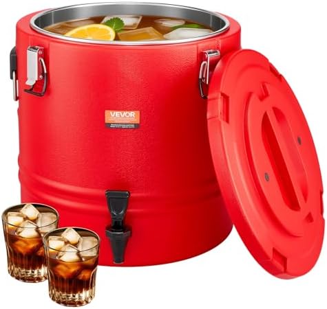 VEVOR Insulated Beverage Dispenser, 8 Gal/30.3L Thermal Hot and Cold Drink Server Dispenser with Spigot, Food-Grade Cooler Jug with 304 Stainless Steel Interior, for Tea Coffee Restaurant Outdoor by VEVOR