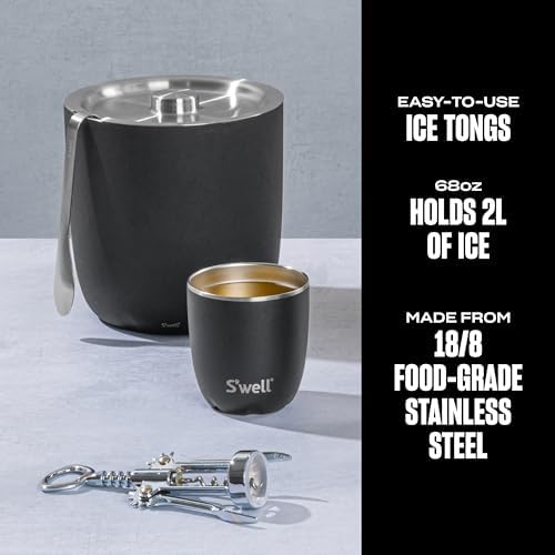 S'well Ice Bucket with Tongs, Onyx, 68 Ounces (Pack of 4) - Image 2