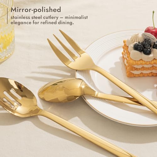 KINGSTONE 18/10 Large Hostess Gold Serving Utensils,Stainless Steel Serving - Image 5