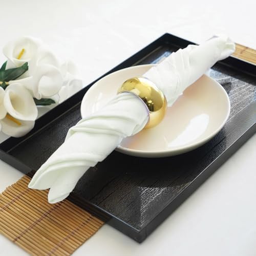 50 pcs 17-Inch Ivory Polyester Table Napkins Reusable Washable Wedding Party Dinner Linens Tableware Supplies by BalsaCircle