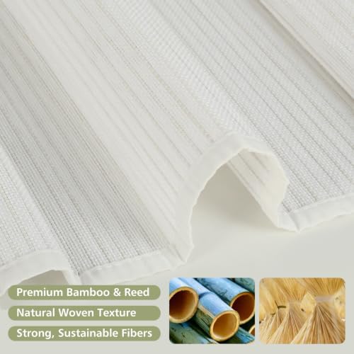 Blackout Cordless Bamboo Roman Shades, Woven Wood Blinds for Indoor Windows - Image 2