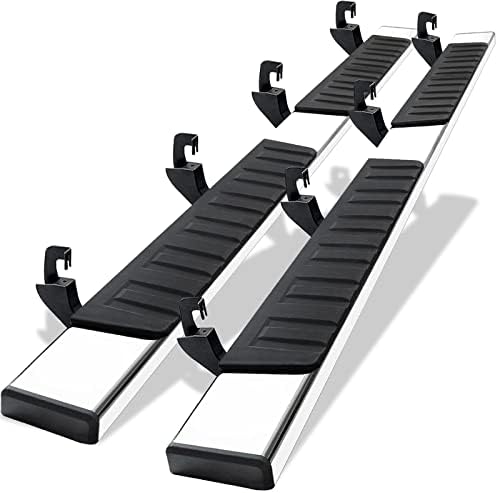 COMNOVA 6" Running Boards Compatible with 07-18 Chevy Silverado/GMC Sierra 1500 Crew Cab; 07-19 2500 3500HD. Running Boards for Silverado Crew Cab(Including in 8 Brackets with Plastic Covers) by comnova