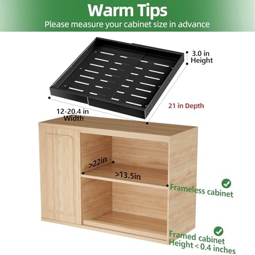 PAKETA 2 Pack Expandable Pull Out Cabinet Organizer,21" Deep - Image 2
