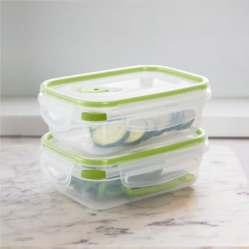 Sterilite Ultra-Seal 3.1 Cup Rectangle, Airtight Food Storage Container, Latching Lid, Microwave and Dishwasher Safe, Clear With Green Gasket, 18-Pack - Image 5