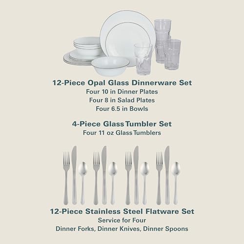 Gibson Home 74 Piece Kitchen in a Box Pots and Pans Cookware, Plates and Bowls Dinnerware, Cutlery Knife Block, Flatware Utensils, Tools & Gadgets, Storage, Glasses Set - Image 5