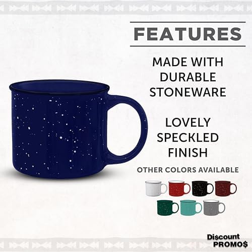 DISCOUNT PROMOS Ceramic Campfire Coffee Mugs 13 oz. Set of 10, Bulk Pack - Perfect for Tea, Espresso, Cappuccino, Hot Cocoa - Blue - Image 2