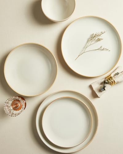 Pokini Ceramic Dinnerware Sets for 6, 18pcs Plates and Bowls Sets Dish Set - Image 5