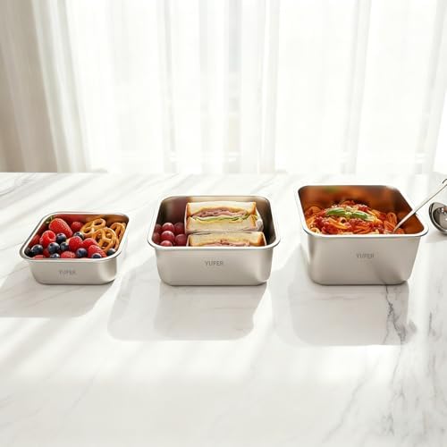 YUPER Stainless Steel Food Storage Containers, 3 Pack (40+67+88OZ) - Image 4