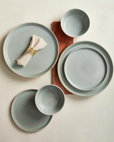 Pokini Ceramic Plates and Bowls Sets for 4, 12pcs Dinnerware Sets, Dish Set - Image 4