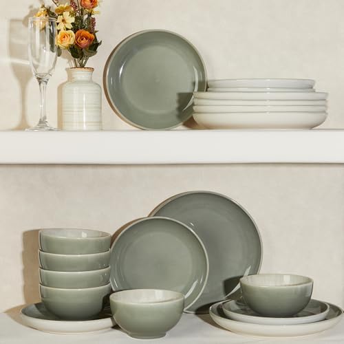 Pokini Ceramic Dinnerware Sets for 8, 24pcs Plates and Bowls Sets Dish Set - Image 7