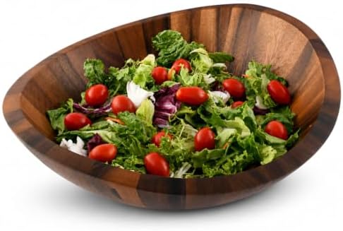 Arthur Court Large Acacia Wood Salad Serving Bowl - Modern Centerpiece for Fruits or Salads - 11 Inch Diameter 4 Inch Tall by ArthurCourt