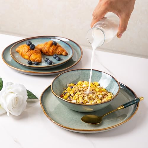 AmorArc Ceramic Dinnerware Sets for 6, 18Pcs Plates and Bowls Sets Dishes - Image 4
