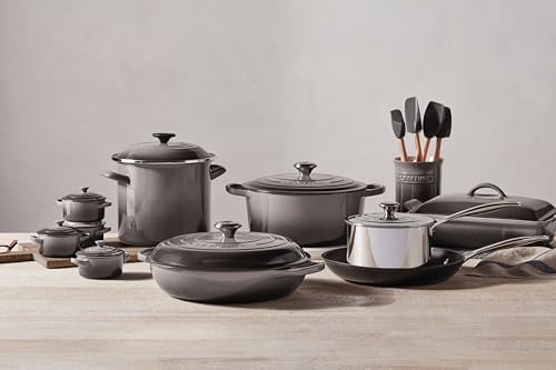 Le Creuset Stoneware & Silicone 5pc. Utensil Crock Set, Oyster - Image 6