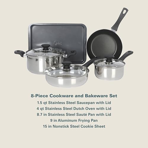 Gibson Home 74 Piece Kitchen in a Box Pots and Pans Cookware, Plates and Bowls Dinnerware, Cutlery Knife Block, Flatware Utensils, Tools & Gadgets, Storage, Glasses Set - Image 3