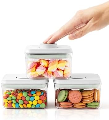 0.6 Qt Airtight Snack Containers, 3 Pack Small Pop Top Pantry Jars by Tourdeus