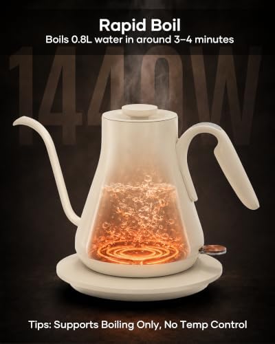 Cocinare Gooseneck Electric Kettle 0.8L, Fast Boil Pour Over Coffee, Tea - Image 3