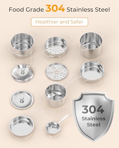 Gotoofun Kids Cooking Sets Real, Kid Safe Montessori Mini Tools Includes Stove Burner, Knife ect for Aged 8-12 Boys Girls Food Making, Easy for Beginners, Education Toys-Blue - Image 4