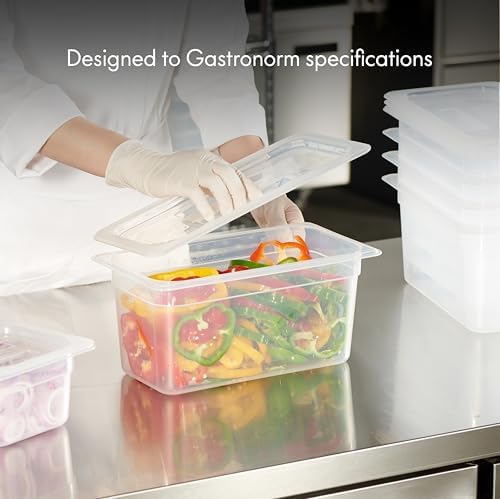 CURTA 6-Pack 1/3 Size 6" Deep Food Pan with Handled Lid – NSF Listed Commercial-Grade Translucent Polypropylene, Stackable Freezer-Safe Storage for Restaurants, Catering & Buffets - Image 3