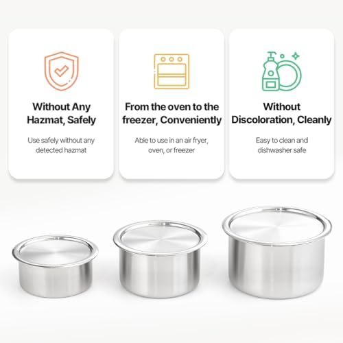 CaKE 5PCS Stainless Steel Food Storage Containers With Lids 5PCS Canister Set Kitchen Appliances Dishwasher Safe Premium South Korea - Image 3