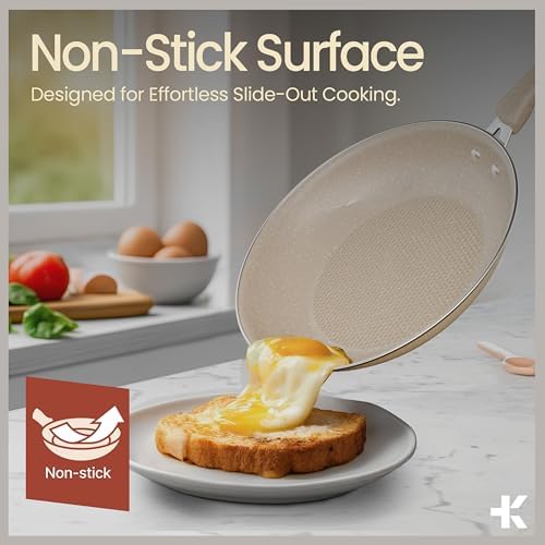 Pots and Pans Set, 23-Piece Non Stick Cookware & Bakeware Sets with Plaid Pattern, Stackable Design, Dishwasher Safe, Stain-resistant, Oven & All-Stove Safe, Tempered Glass Lid, White Marble - Image 3