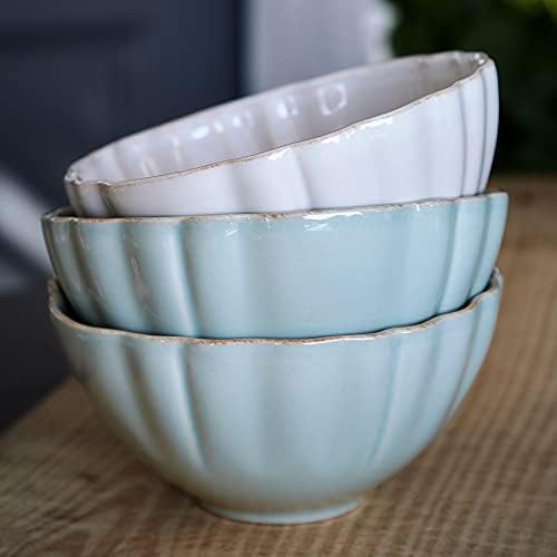 Costa Nova Ceramic Stoneware 26 oz. Soup & Cereal Bowl - Alentejo Collection, Turquoise | Microwave & Dishwasher Safe Dinnerware | Food Safe Glazing | Restaurant Quality Tableware - Image 4