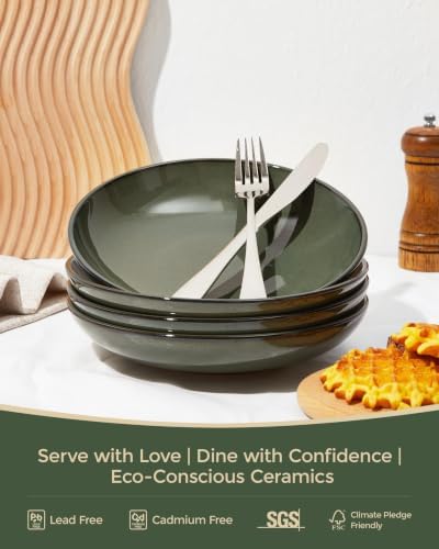 Pokini Stoneware Dinnerware Sets for 4, 16pcs Plates and Bowls Sets Dishes - Image 3