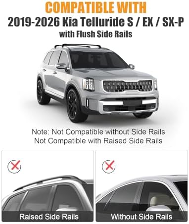 Roof Rack Cross Bars for Kia Telluride EX S SX SX-Prestige 2019-2026 - Image 2