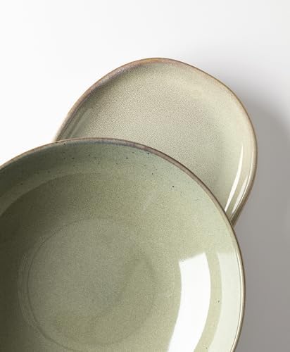 Oneida Organic Shades Sage Green Stoneware 2-Piece Serving Platter Set - Image 7